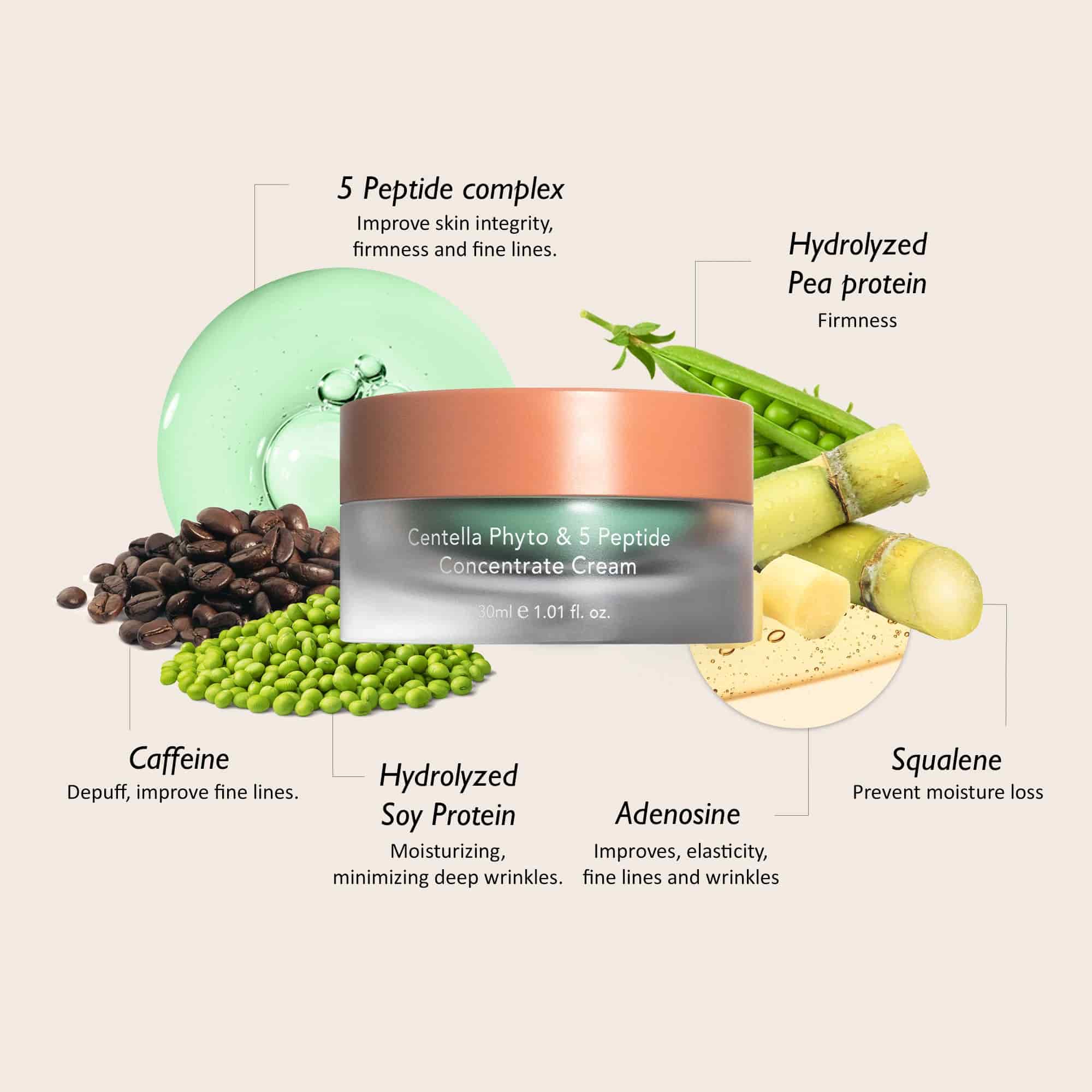 Haruharu Wonder  - Centella Phyto & 5 Peptide Concentrate Cream