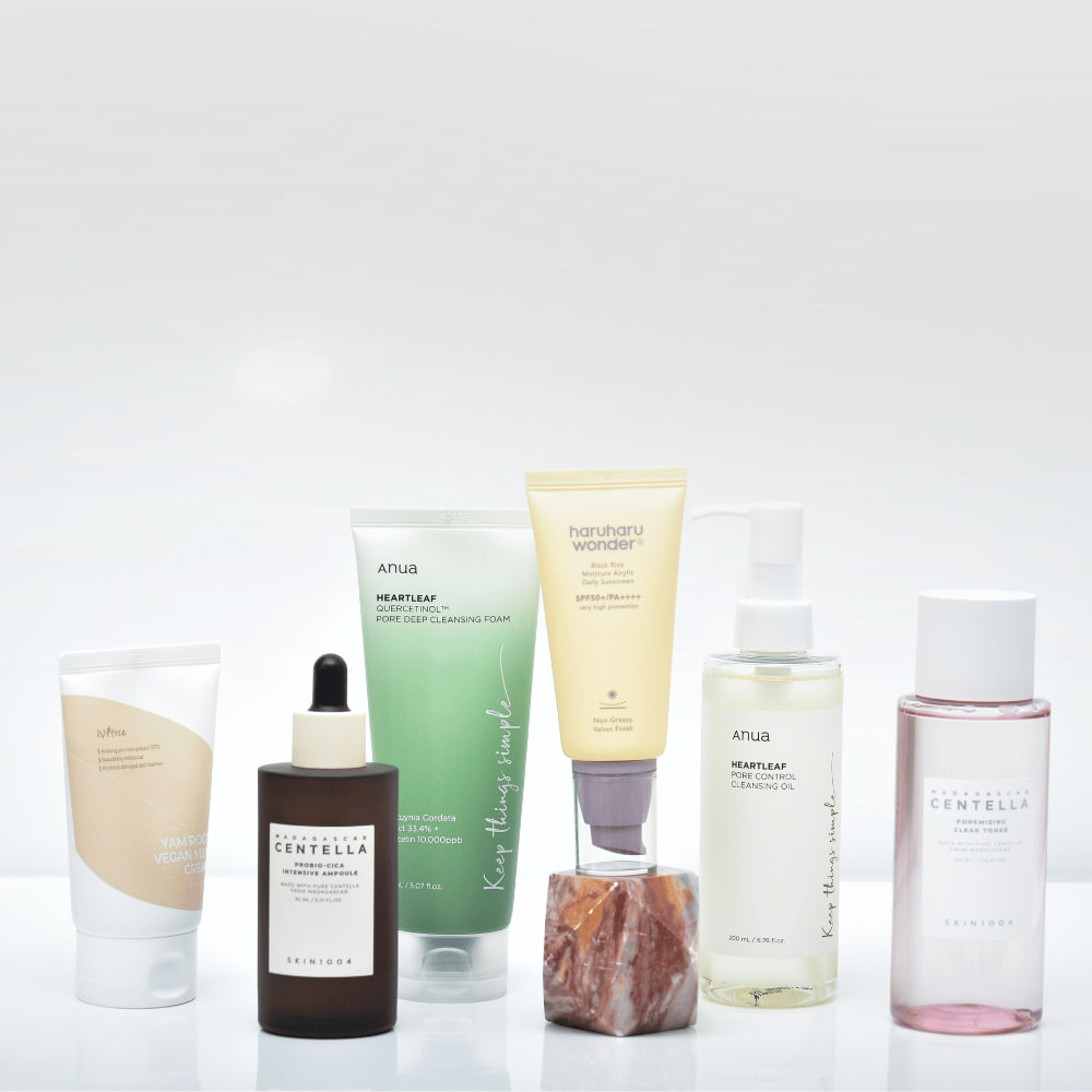 Shine-Free Glow Set - Routine Peau Grasse/Sensible